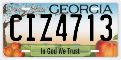 GA license plate CIZ4713