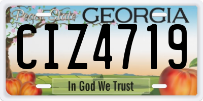 GA license plate CIZ4719