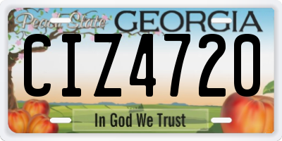 GA license plate CIZ4720