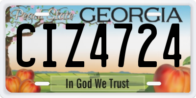 GA license plate CIZ4724