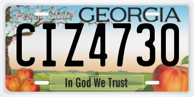 GA license plate CIZ4730