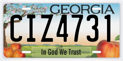 GA license plate CIZ4731