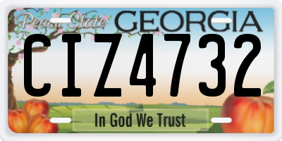 GA license plate CIZ4732