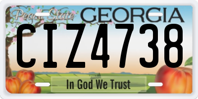 GA license plate CIZ4738