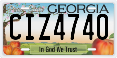 GA license plate CIZ4740