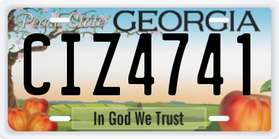 GA license plate CIZ4741