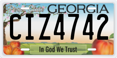 GA license plate CIZ4742