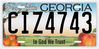 GA license plate CIZ4743