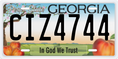GA license plate CIZ4744