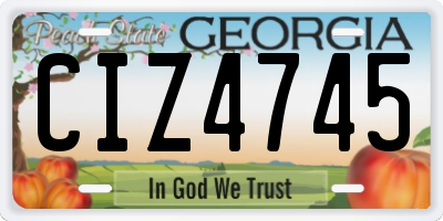 GA license plate CIZ4745