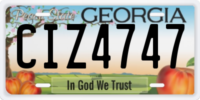 GA license plate CIZ4747