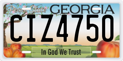 GA license plate CIZ4750