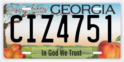 GA license plate CIZ4751