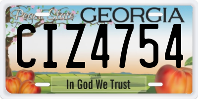 GA license plate CIZ4754