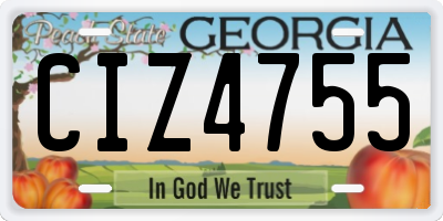 GA license plate CIZ4755