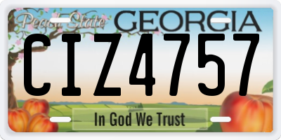 GA license plate CIZ4757