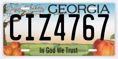 GA license plate CIZ4767