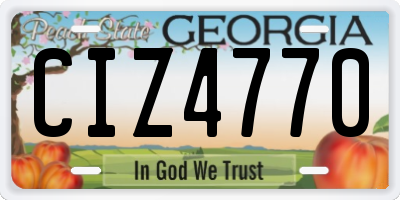 GA license plate CIZ4770
