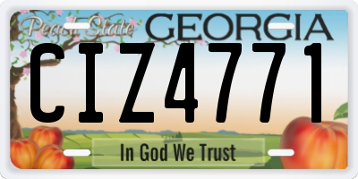 GA license plate CIZ4771