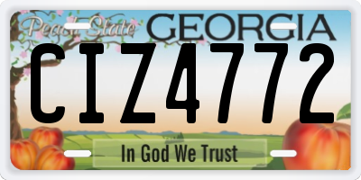 GA license plate CIZ4772