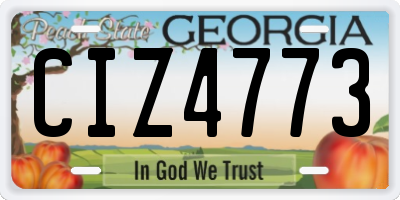 GA license plate CIZ4773