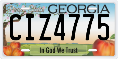 GA license plate CIZ4775