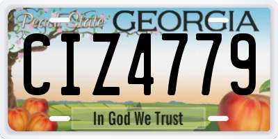 GA license plate CIZ4779
