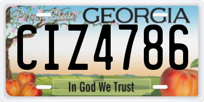 GA license plate CIZ4786