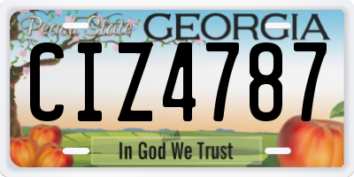 GA license plate CIZ4787