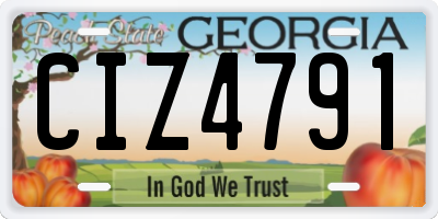 GA license plate CIZ4791
