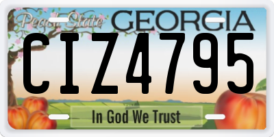 GA license plate CIZ4795