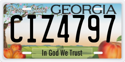 GA license plate CIZ4797