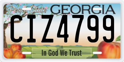 GA license plate CIZ4799