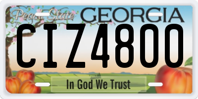 GA license plate CIZ4800
