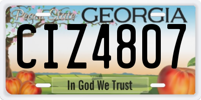 GA license plate CIZ4807