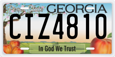 GA license plate CIZ4810