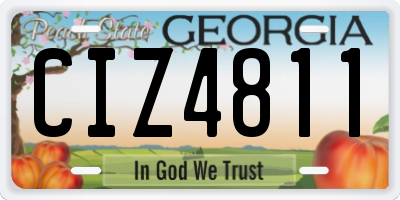 GA license plate CIZ4811