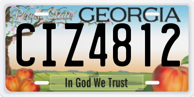 GA license plate CIZ4812