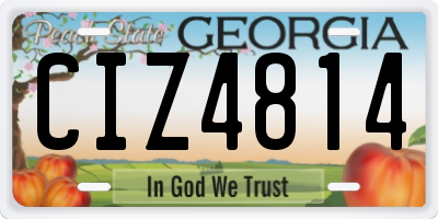GA license plate CIZ4814