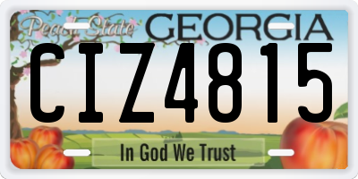 GA license plate CIZ4815