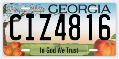 GA license plate CIZ4816