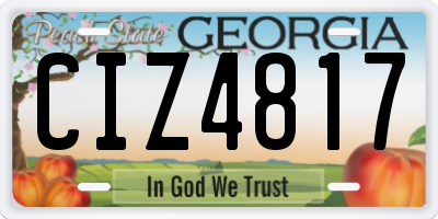 GA license plate CIZ4817