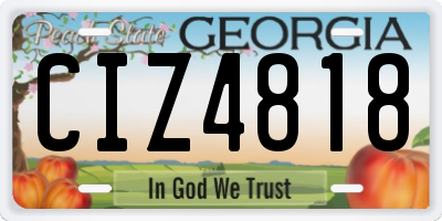 GA license plate CIZ4818
