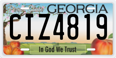 GA license plate CIZ4819