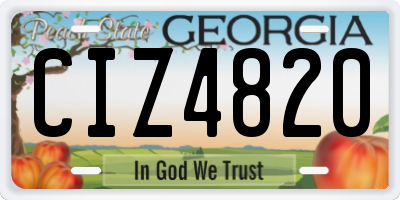 GA license plate CIZ4820