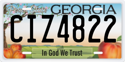 GA license plate CIZ4822