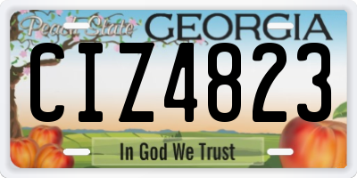 GA license plate CIZ4823