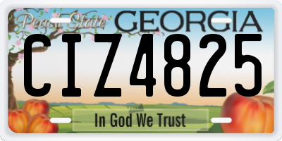 GA license plate CIZ4825