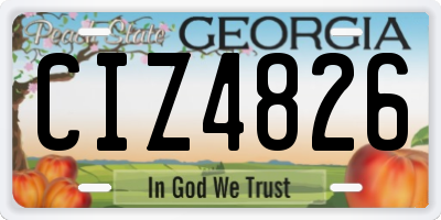 GA license plate CIZ4826