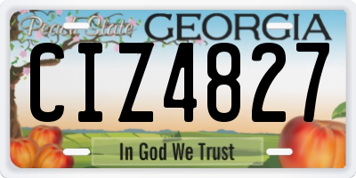 GA license plate CIZ4827